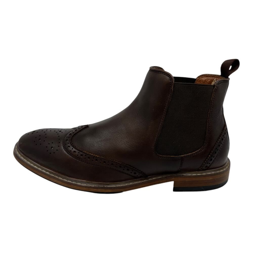 FLORSHEIM Streets WT Boot Size MENS 8M Brown Leather Wingtip Chelsea (11835-200) - Picture 13 of 15